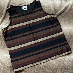 Jaclyn Smith Brown and Black Boxy Sleeveless Tank Top